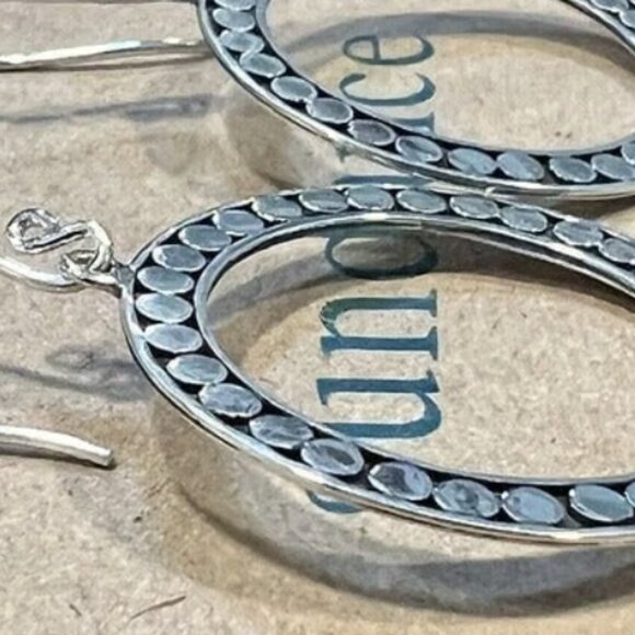 Sundance Catalog $148 NEW 2" Sterling Silver Front-Facing Hoop Dangle Earrings - Picture 2 of 6